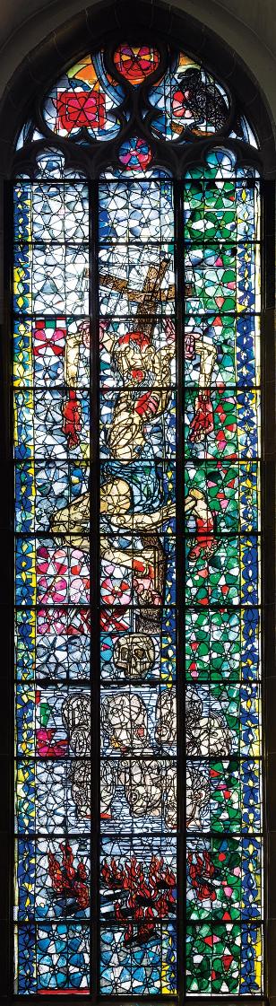 St. Andreas, Machabäerchor, Kreuzabnahme und brennende Martyrer