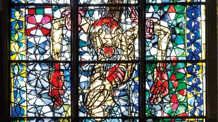 St. Andreas, Machabäerchor, Kreuzabnahme und brennende Martyrer