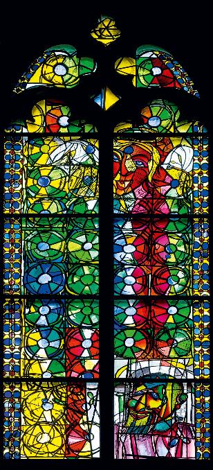 St. Andreas, Marienchor, F4, Westfenster, Himmel und Hölle
