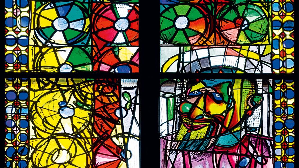 St. Andreas, Marienchor, F4, Westfenster, Himmel und Hölle