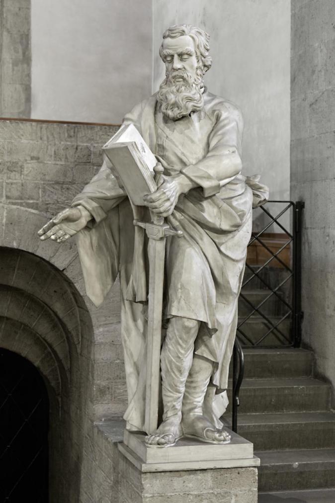 Hl. Paulus, Holz, weiß gefasst, Johann Joseph Imhoff, 1761