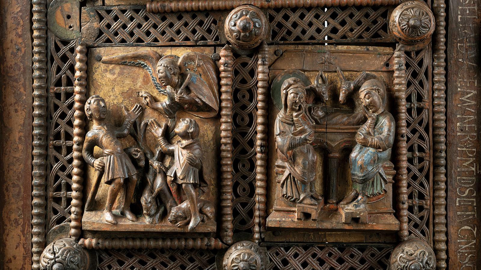 St. Maria im Kapitol_Südseitenschiff_Bildertür Verkündigung an die Hirten & Geburt Christi_SQB_A2-L1209718 P